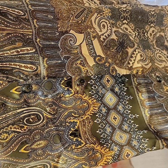 Scarlet Roos Paisley and Corduroy Button Down Blouse - Picture 4 of 6